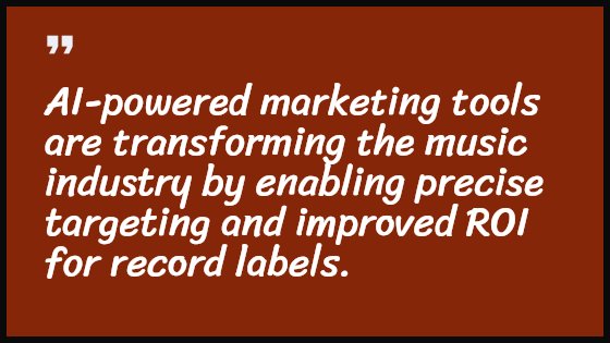 AI-powered marketing tools are transforming the music industry by enabling precise targeting and improved ROI for record labels.