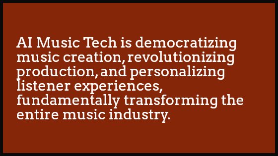 AI Music Tech is democratizing music creation, revolutionizing production, and personalizing listener experiences, fundamentally transforming the entire music industry.