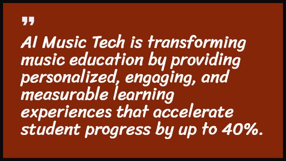 AI Music Tech is transforming music education by providing personalized, engaging, and measurable learning experiences that accelerate student progress by up to 40%.