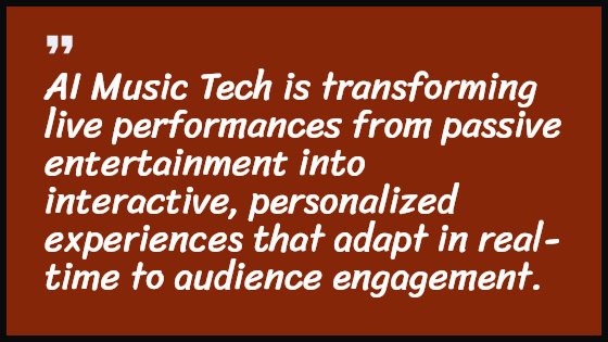 AI Music Tech is transforming live performances from passive entertainment into interactive, personalized experiences that adapt in real-time to audience engagement.